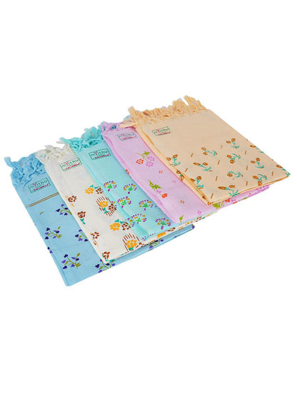 Premium Cotton Assorted Colour and Printed Napkin / Hand Towel (Pack of 6)