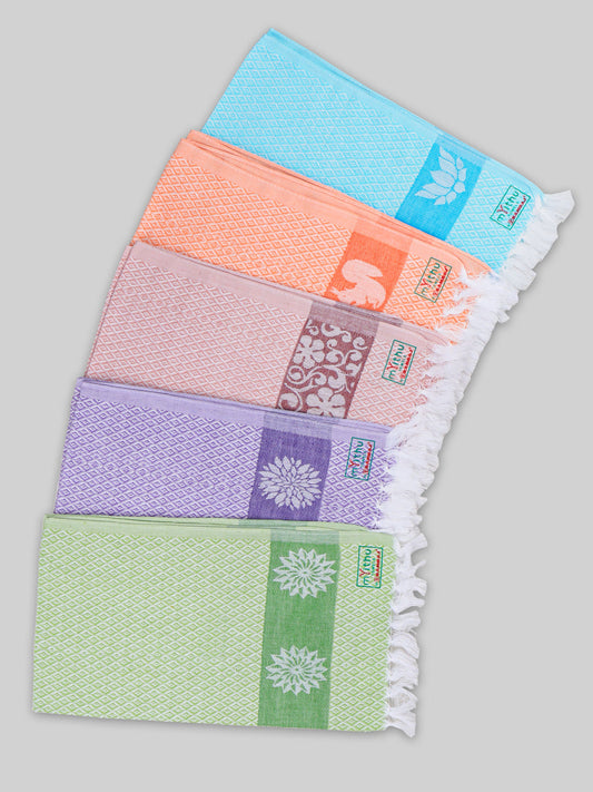 Cotton Assorted Colour Napkin / Hand Towel (Pack of 5)