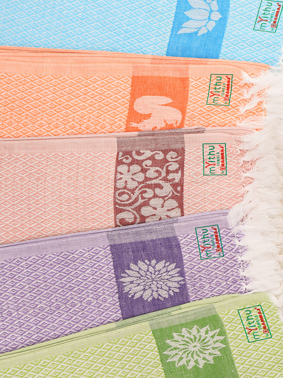 Cotton Assorted Colour Napkin / Hand Towel (Pack of 5)
