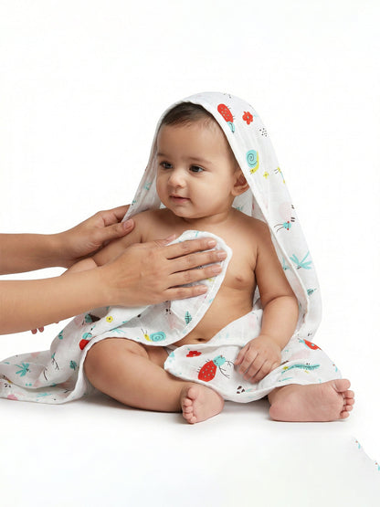 Premium Soft Baby Bath Towel (Pack of 3)  Gentle & Quick Absorbing Cotton | 0.75m x 1.42m