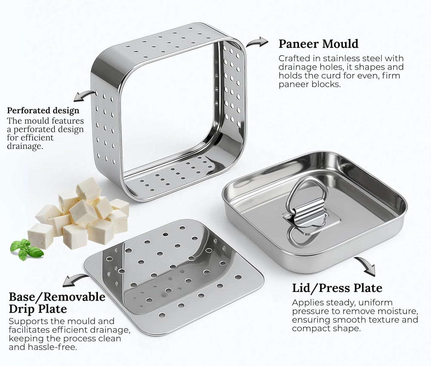 Stainless Steel Paneer Maker Mould