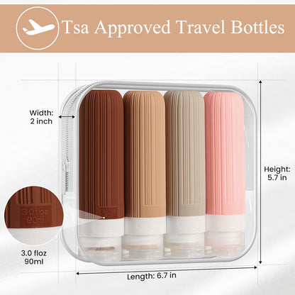 Travel Essentials Squeezable Silicone Bottles