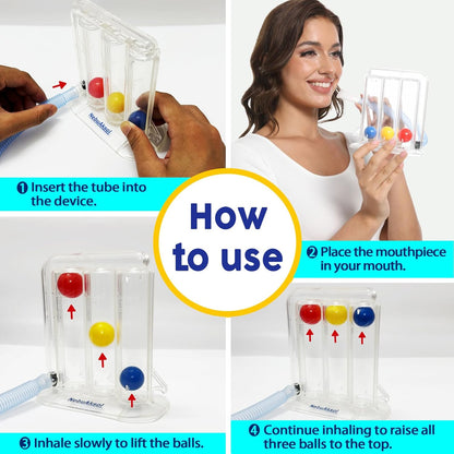 3-Ball incentive Spirometer Breathing Exerciser
